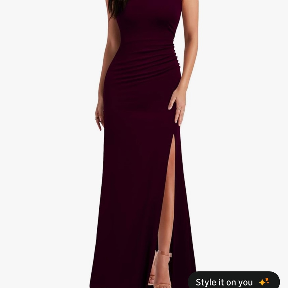 Elegant Burgundy Evening Gown
